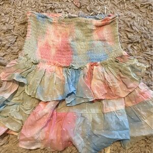 Pastel Tie-Dye Mini Skirt